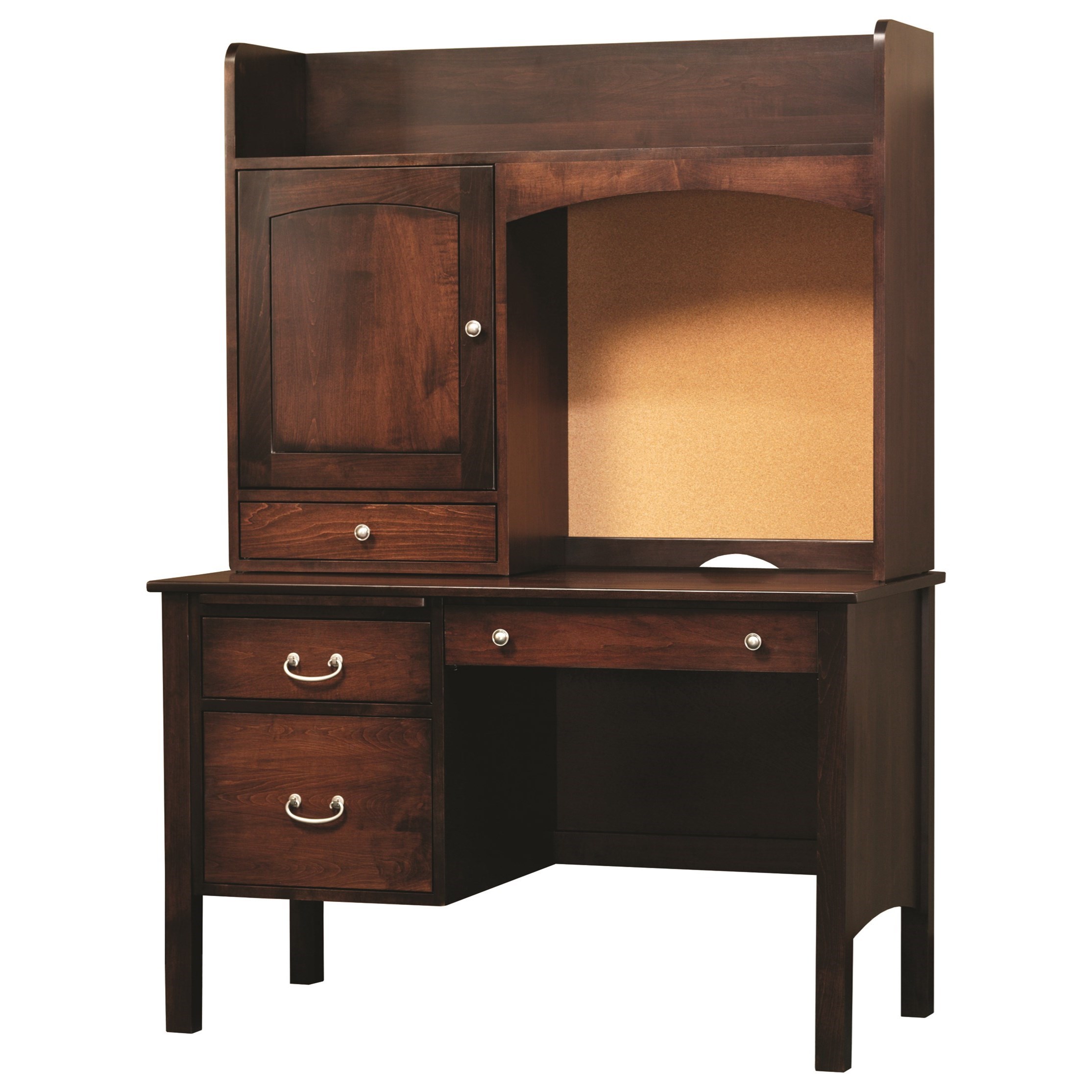 Y & T Woodcraft Rivertown Home Office Desk and Hutch with Three